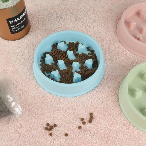 Slow Feeder for dogs or cats / Anti Choking Pet Bowl / Blue - Picture 2 of 6